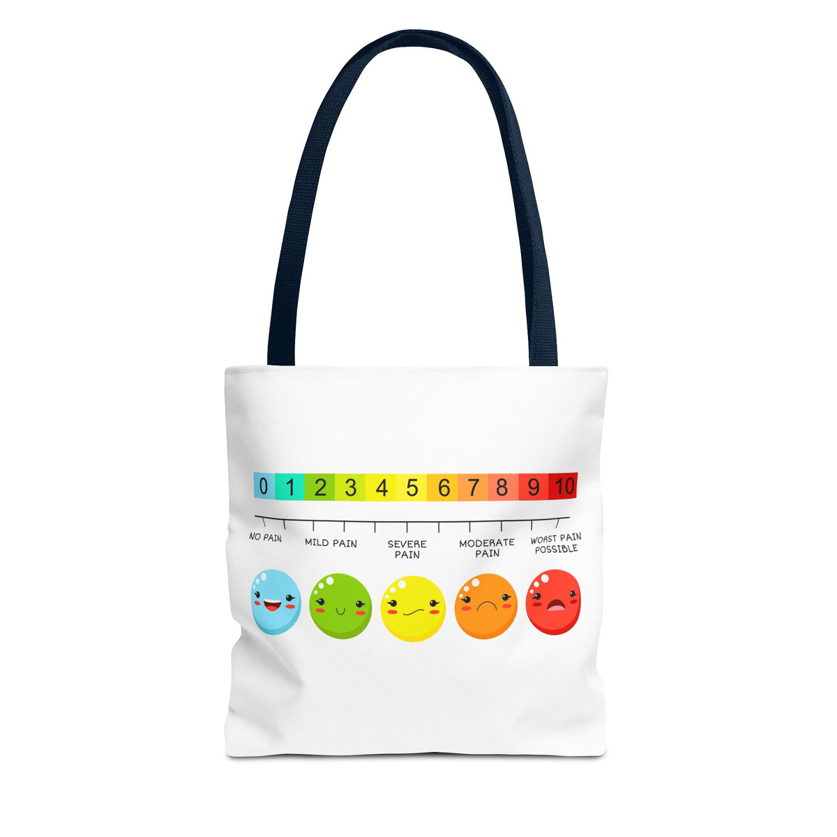 Tote Bag — Pain Scale & Sick Zombie Emoji AOP Tote