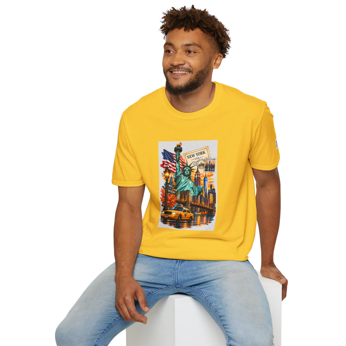 New York City Statue of Liberty Vintage Skyline T-Shirt