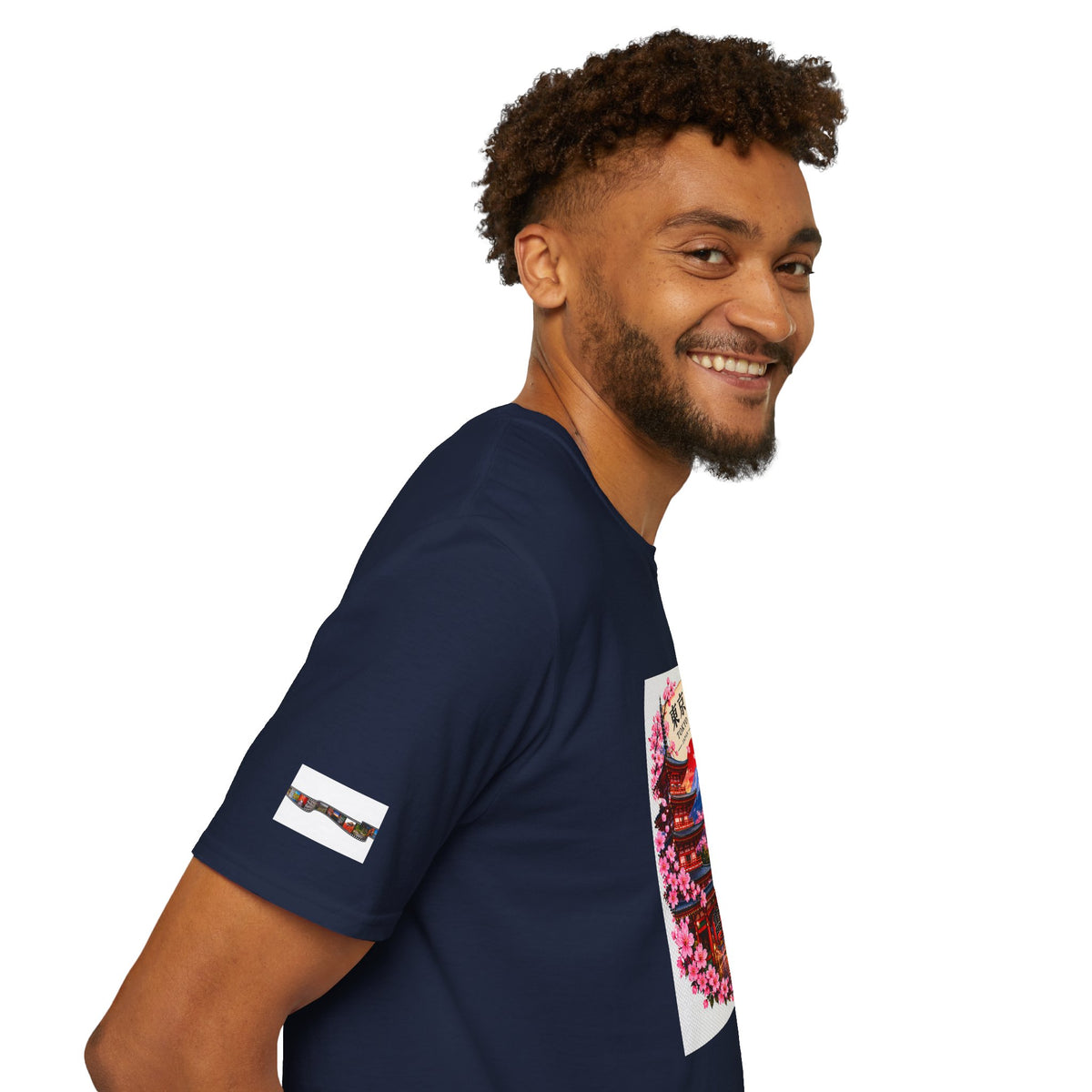 Tokyo Sakura Illustration T-Shirt — Vintage Mount Fuji & Cherry Blossom Graphic
