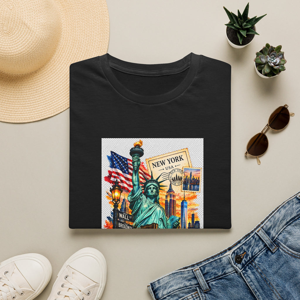 New York City Statue of Liberty Vintage Skyline T-Shirt