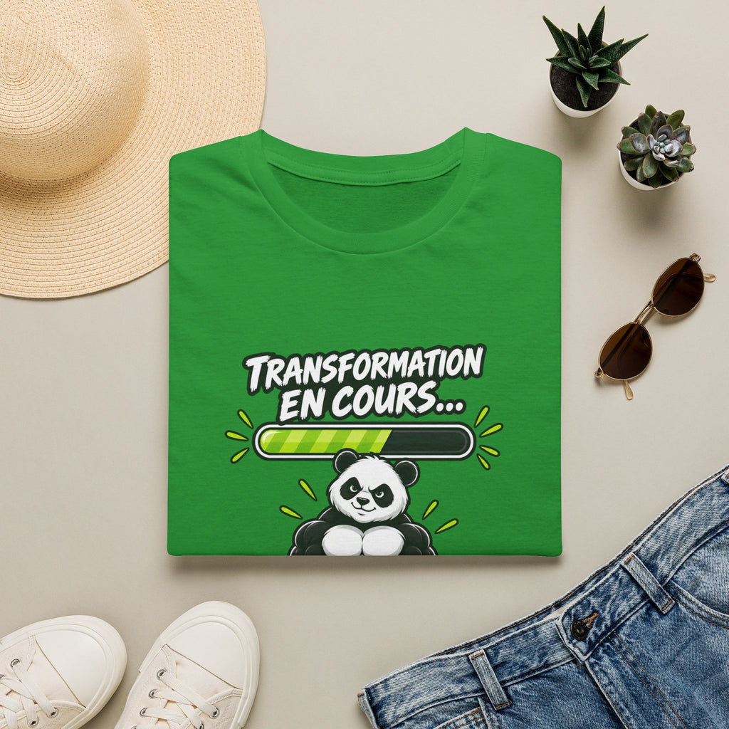 Transformation en cours T-Shirt — Funny Panda Workout Fitness Tee