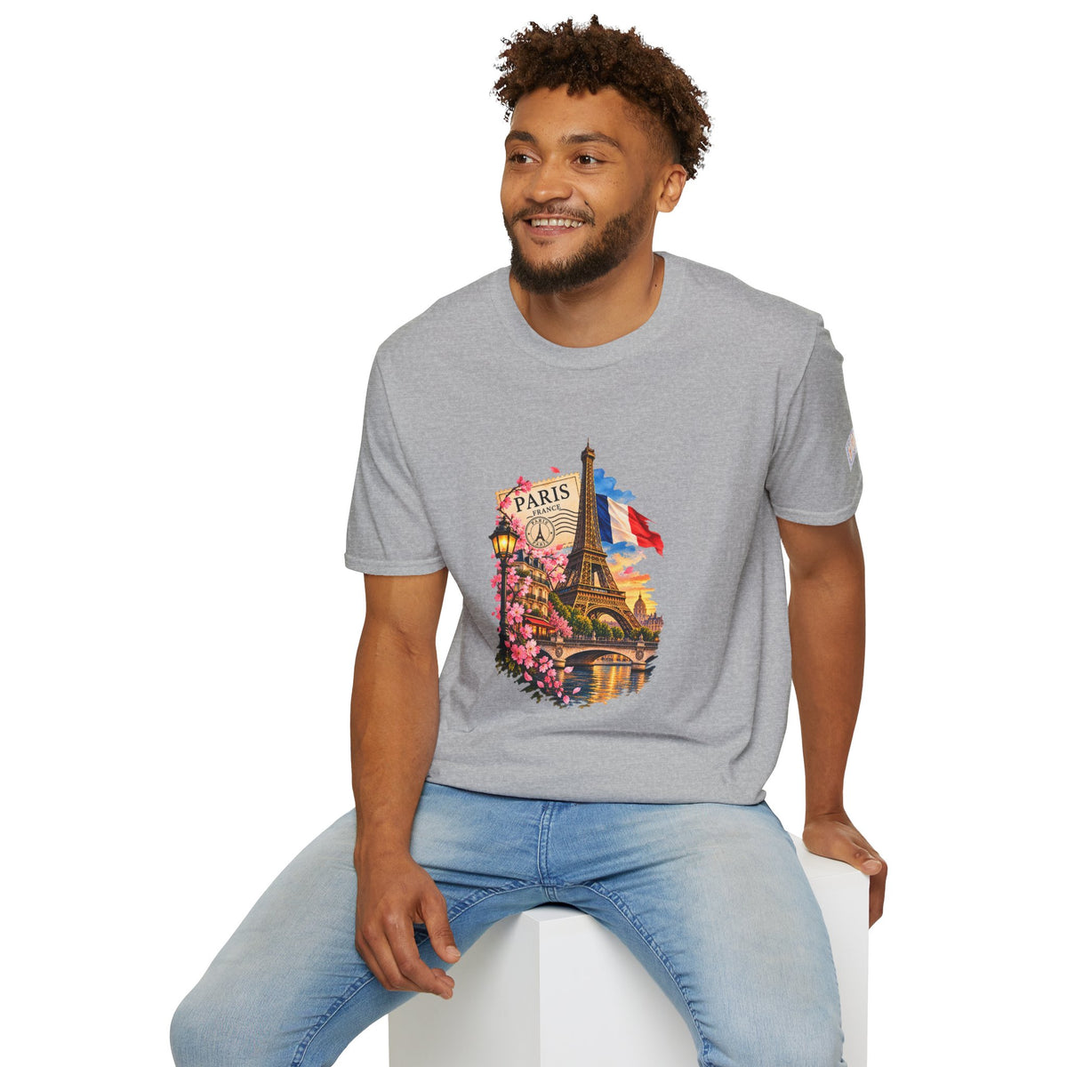 Paris Eiffel Tower Vintage Floral T-Shirt