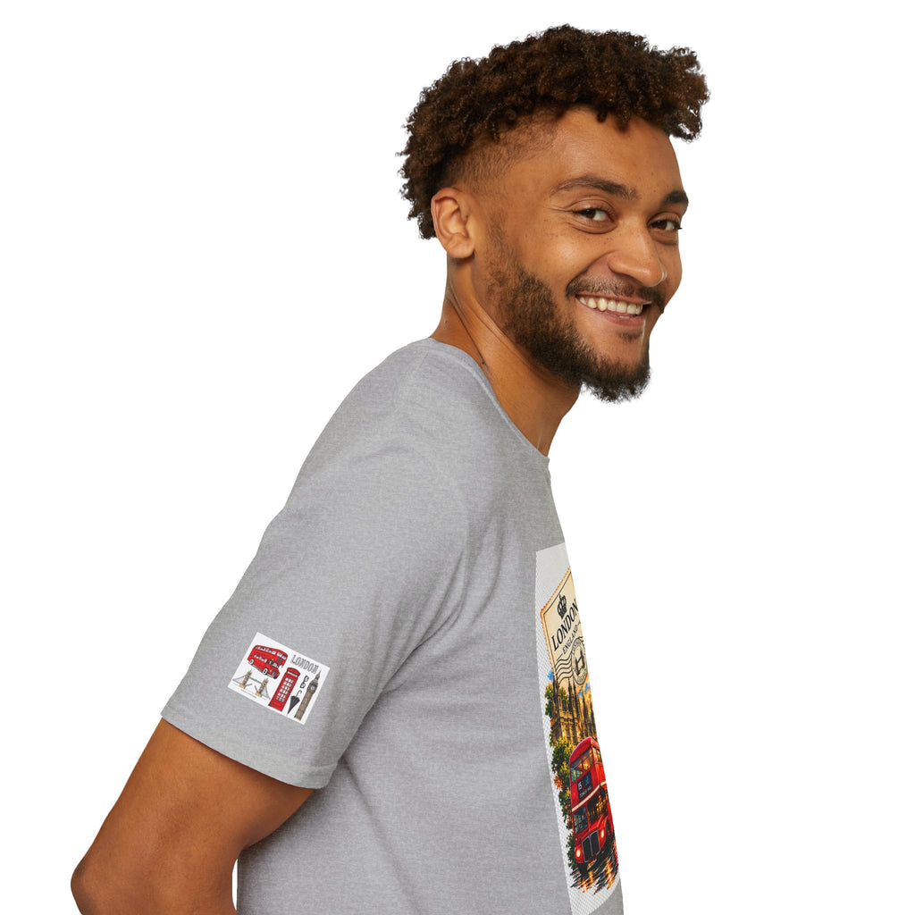 London Vintage Collage T-Shirt — Big Ben, Red Bus & Union Jack Tee