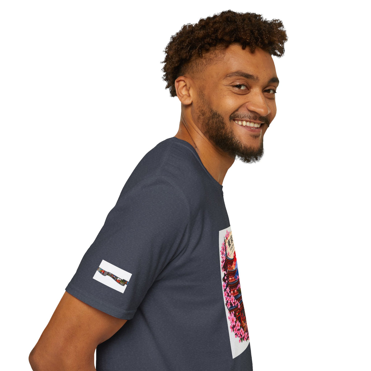 Tokyo Sakura Illustration T-Shirt — Vintage Mount Fuji & Cherry Blossom Graphic