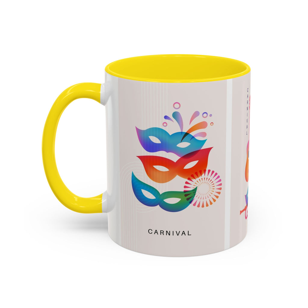 Carnival Music Accent Coffee Mug — Colorful Guitar & Mask 11/15oz