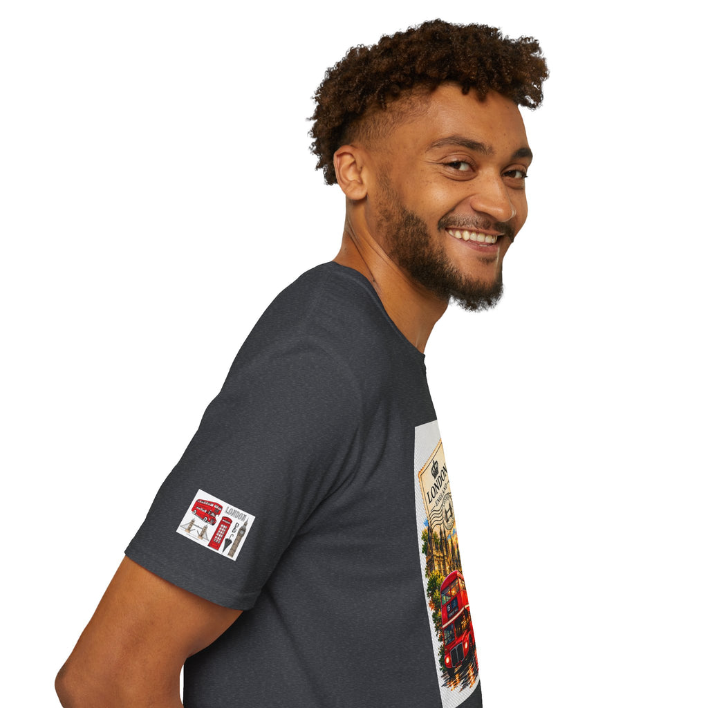 London Vintage Collage T-Shirt — Big Ben, Red Bus & Union Jack Tee