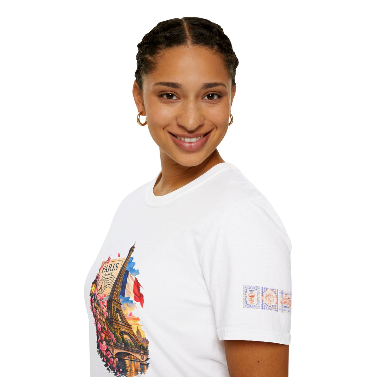 Paris Eiffel Tower Vintage Floral T-Shirt