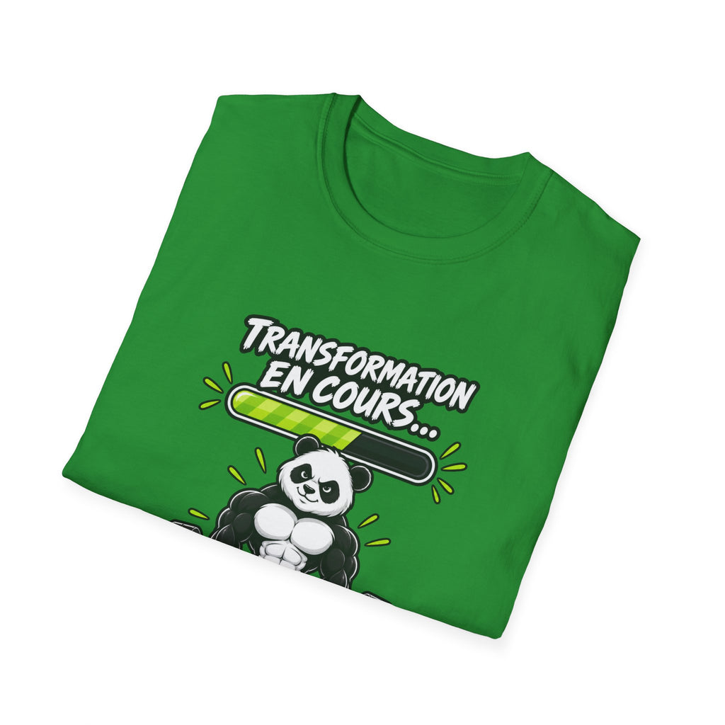 Transformation en cours T-Shirt — Funny Panda Workout Fitness Tee