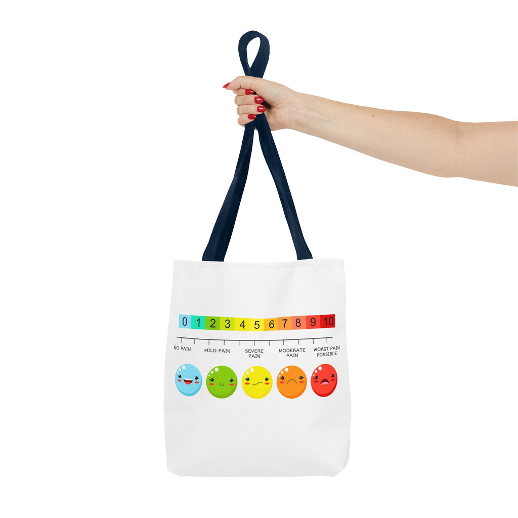 Tote Bag — Pain Scale & Sick Zombie Emoji AOP Tote