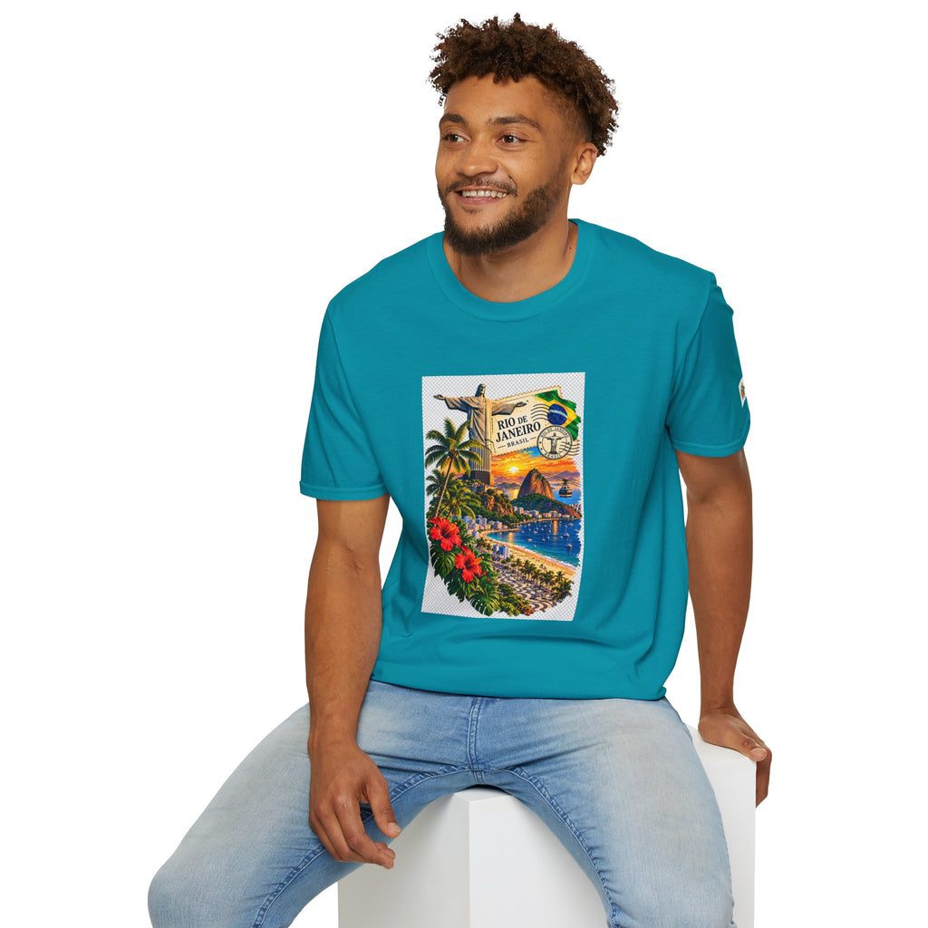 Rio de Janeiro Vintage Postcard T-Shirt — Tropical Brazil Travel Tee