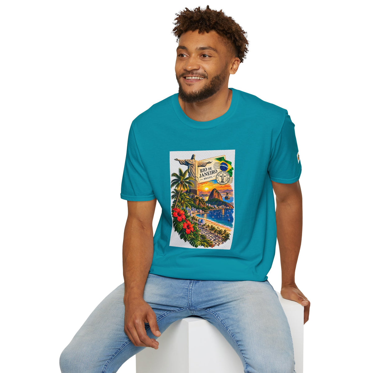 Rio de Janeiro Vintage Postcard T-Shirt — Tropical Brazil Travel Tee