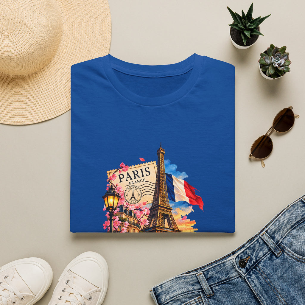 Paris Eiffel Tower Vintage Floral T-Shirt
