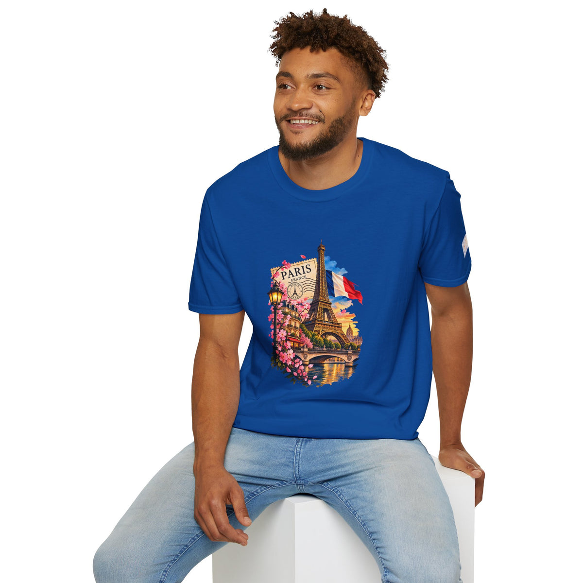 Paris Eiffel Tower Vintage Floral T-Shirt