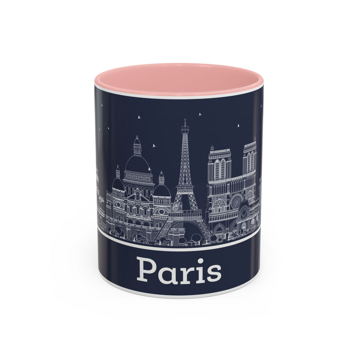 Paris Skyline Coffee Mug — Nighttime Cityscape Accent Mug