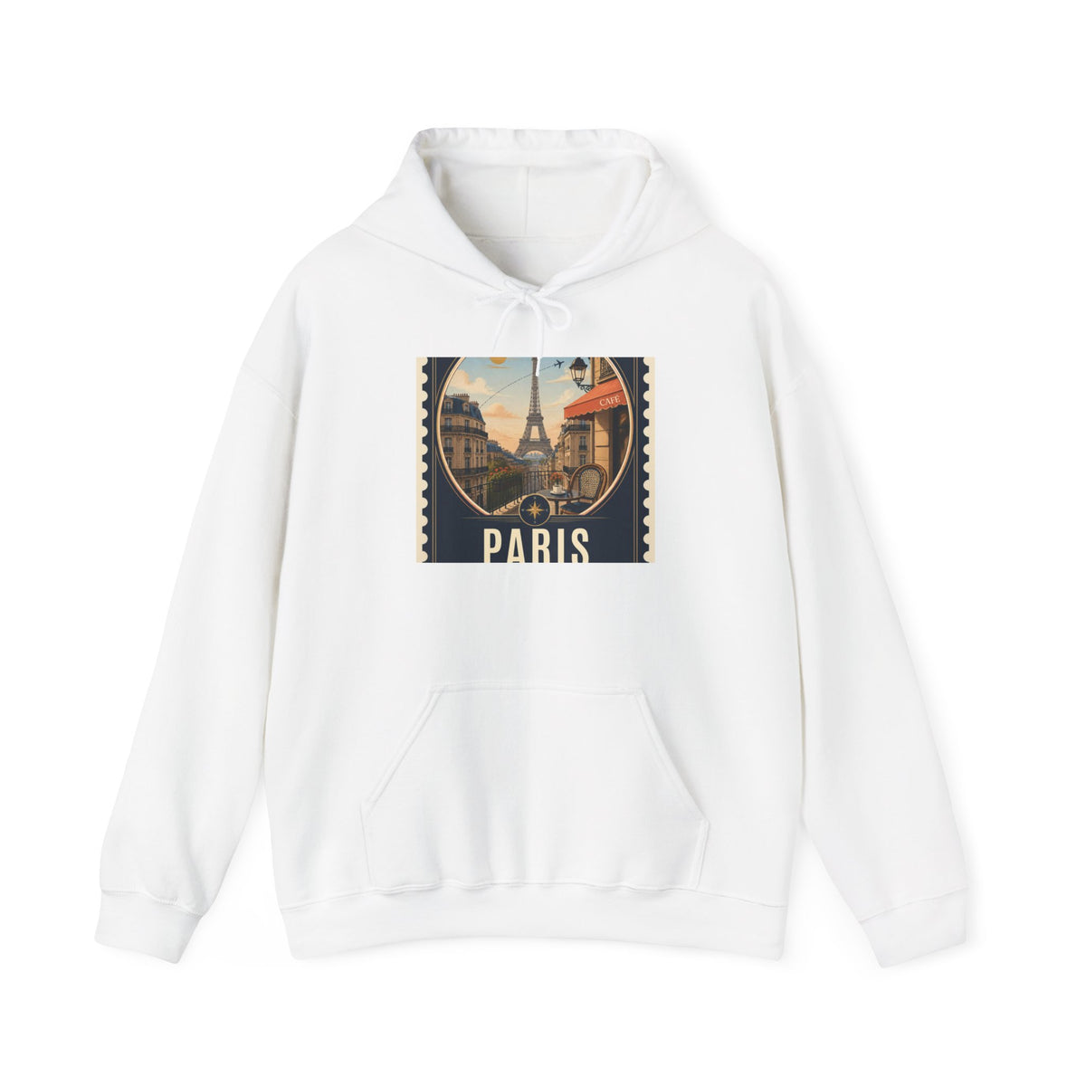 Paris Vintage Postcard Hoodie – Eiffel Tower Travel Sweatshirt