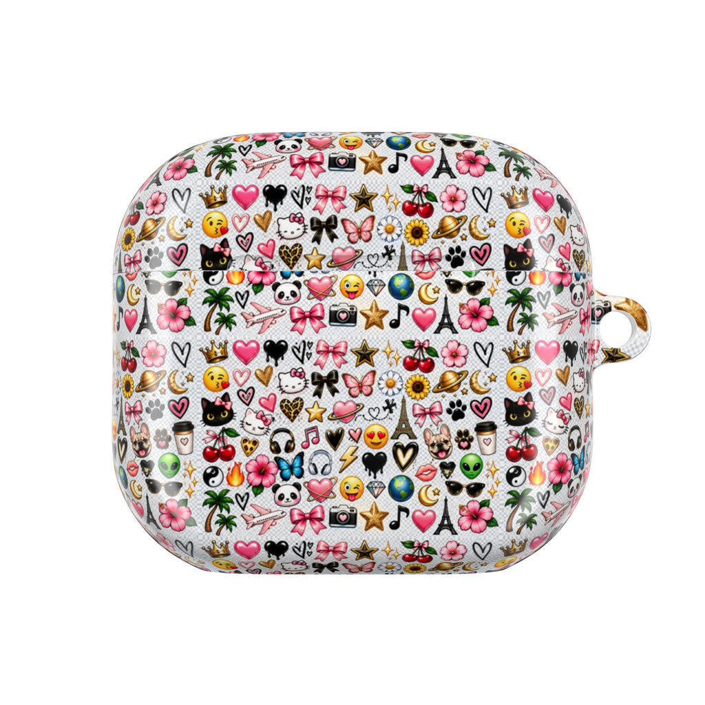 Emoji Pattern AirPod Case — Cute Floral & Icons Protective Cover