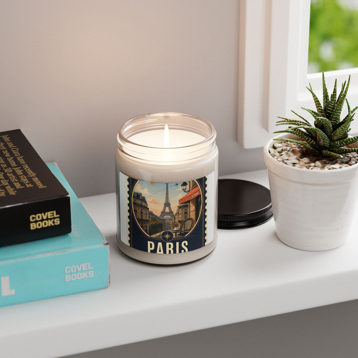 Paris Travel Scented Soy Candle — 9oz Vintage Eiffel Aromatherapy Jar