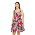 Red & Black Polka Dot Bow Skater Dress — Retro Pinup AOP Women's Dress