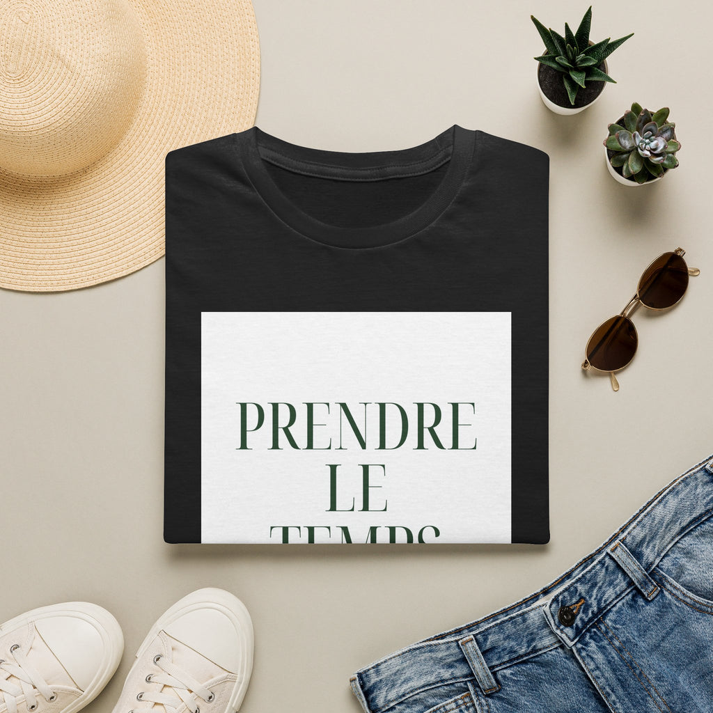 Prendre le Temps T-Shirt — French Relaxation Tee with Minimalist Script