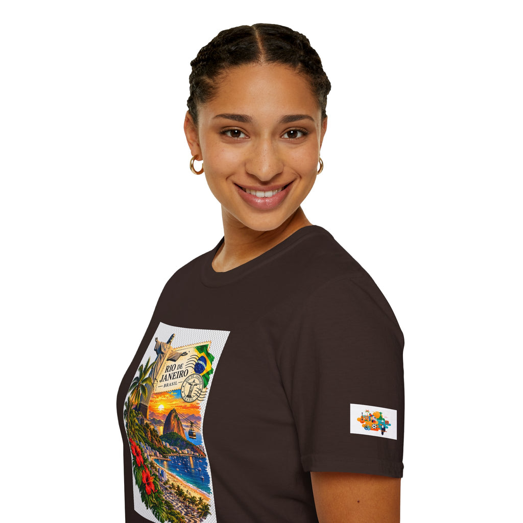 Rio de Janeiro Vintage Postcard T-Shirt — Tropical Brazil Travel Tee