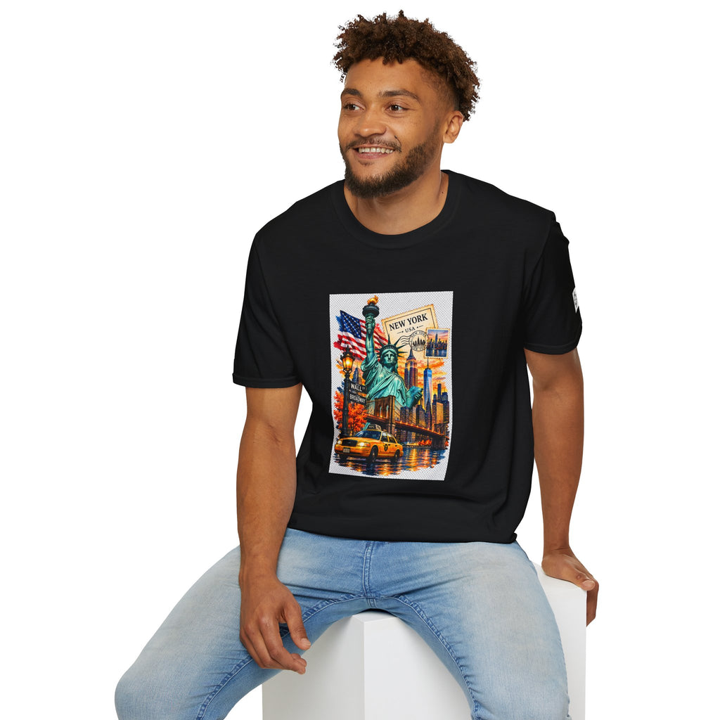 New York City Statue of Liberty Vintage Skyline T-Shirt